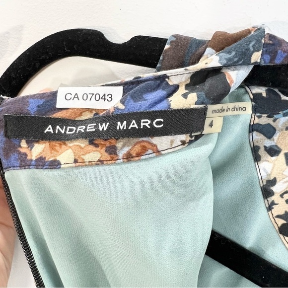 Andrew Marc blue floral silk blend sleeveless sheath dress 4 - Picture 11 of 12